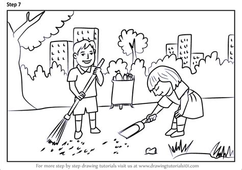 nagtutulungan drawing easy|How to draw people cleaning environment easy .